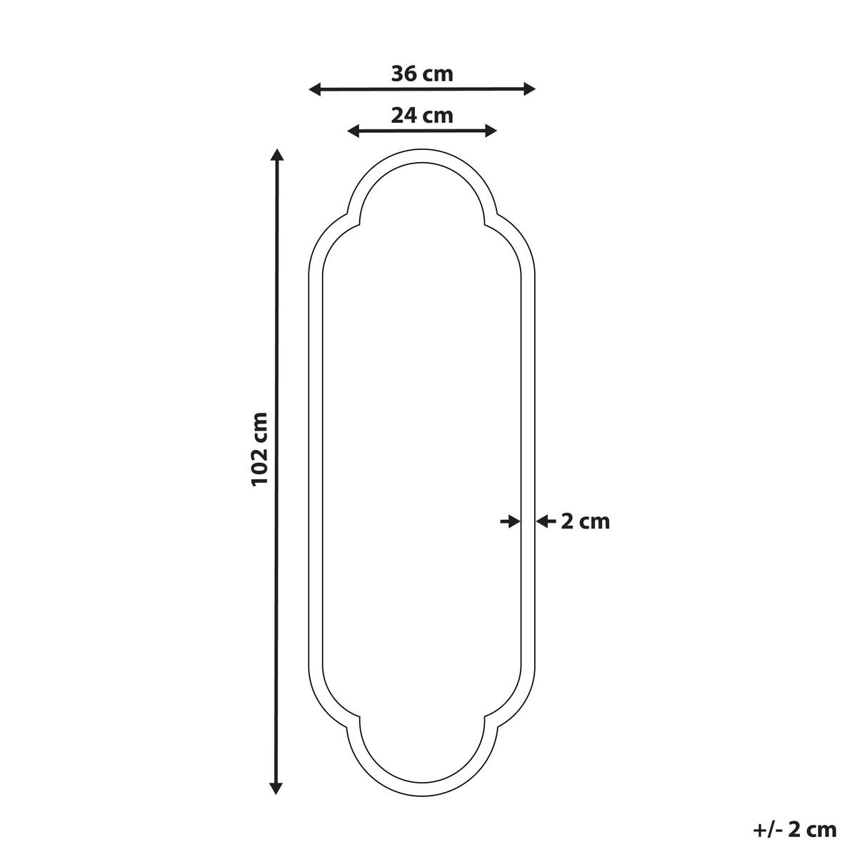 WANDSPIEGEL schwarz Metall 36/102 cm Trouy - Schwarz, Metall (36/102/4cm) - Beliani
