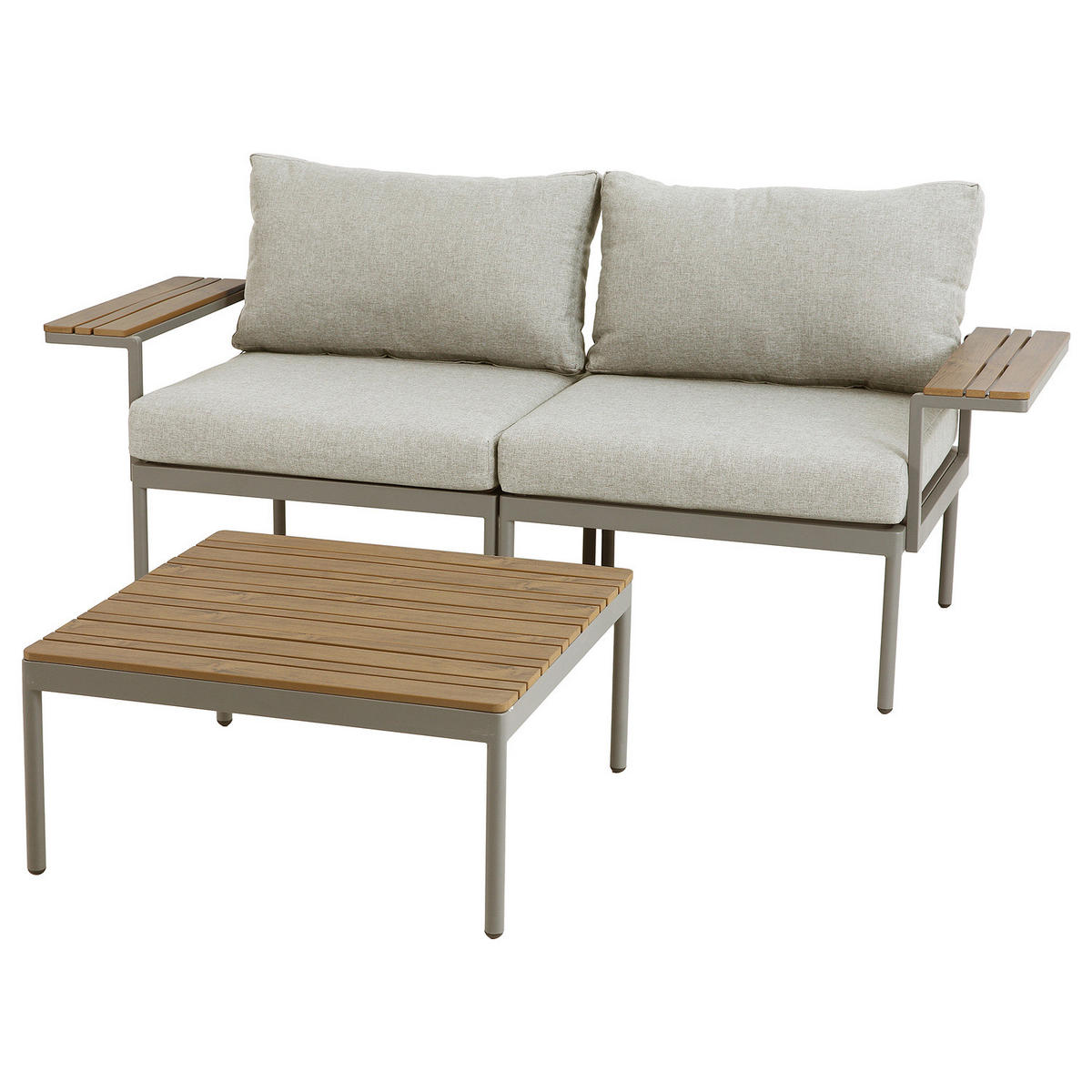 MODULARES LOUNGESET - 3-teilig - Stahl / Olefin - Beige, Kunststoff/Textil - home24