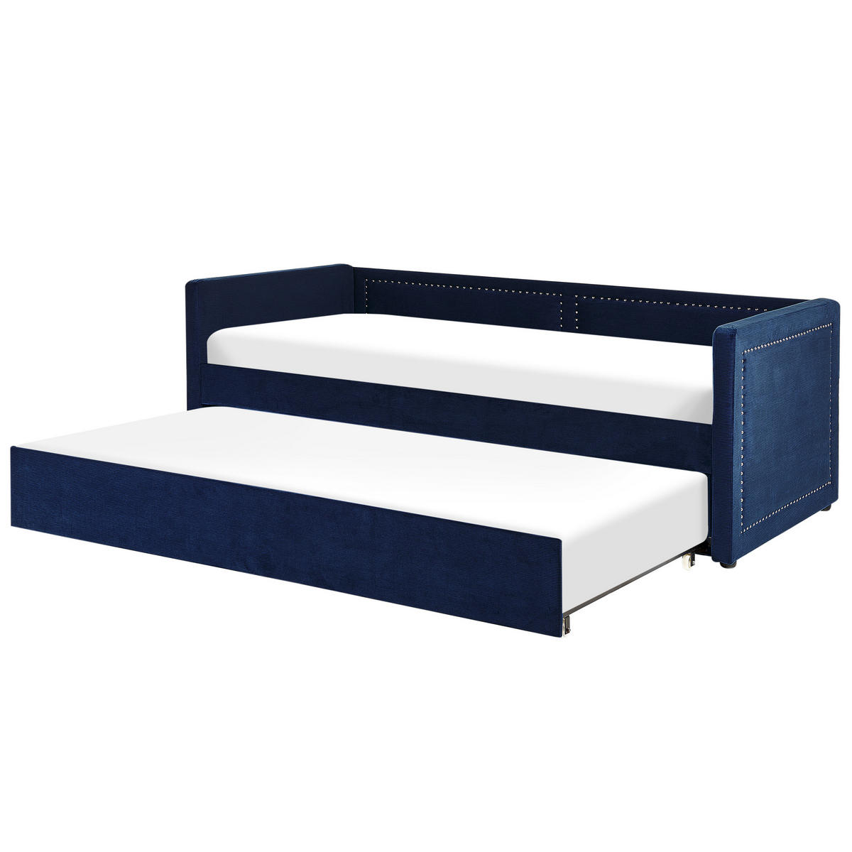 TAGESBETT 90/200cm Marineblau Mimizan - Blau, Naturmaterialien/Textil (90/200cm) - Beliani