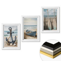 WANDBILDER 3er-Set - 20x30 cm Weißer Rahmen - Anker, Boot, Ruder, Strand - Weiß, Kunststoff (20/30cm) - ArtPrintCave