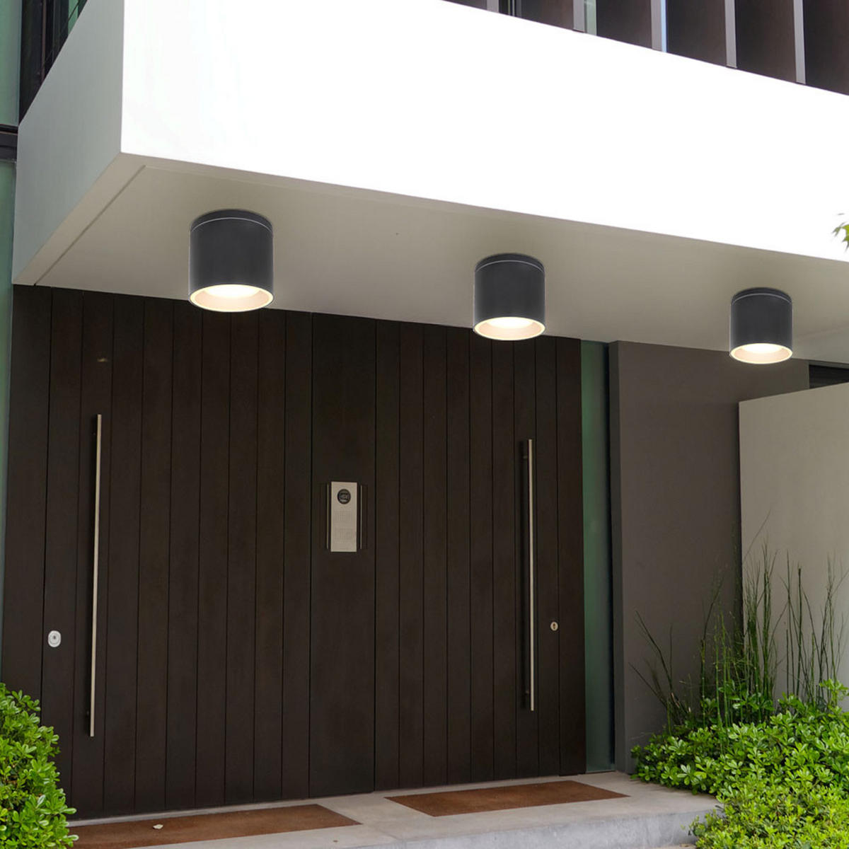 DECKENLEUCHTE Aluminium Anthrazit matt - Anthrazit, Glas (10.8/10.8/9.6cm) - Globo Lighting