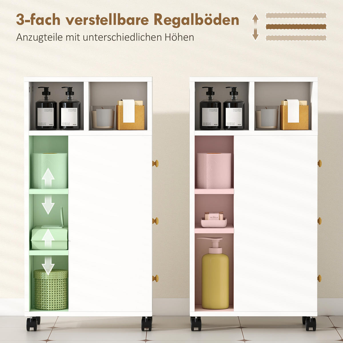 BADEZIMMERSCHRANK Weiß 20/40/80 cm - Weiß, Holzwerkstoff (40/80/20cm) - PANGIVO