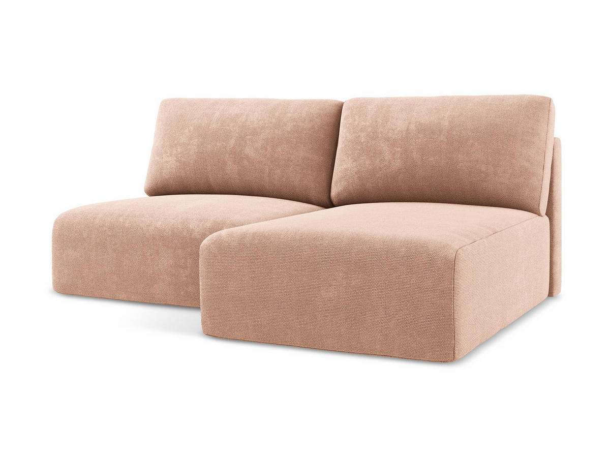 ECKSOFA mit Schlaffunktion rechts Chenille Stoff Pink - Pink/Koralle, Kunststoff/Textil (210/149cm) - Makamii