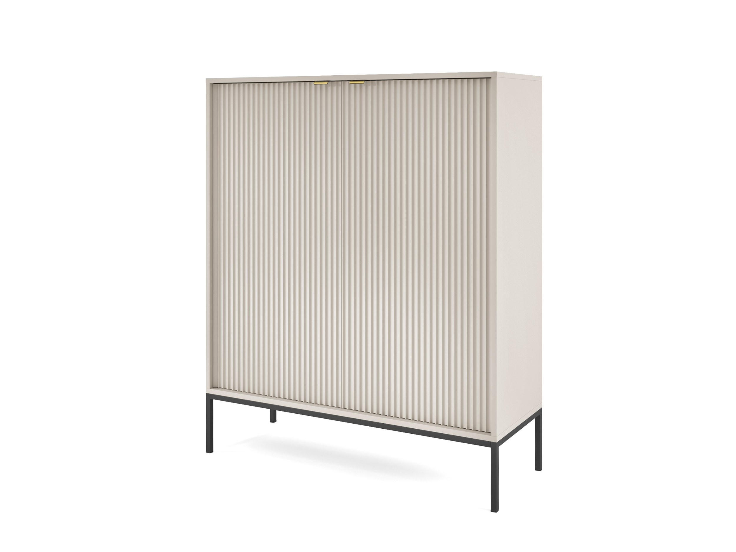 HIGHBOARD Nova Kaschmir, Schwarze Beine - Kaschmir/Schwarz, Holzwerkstoff/Metall (104/125/39cm) - Bettso