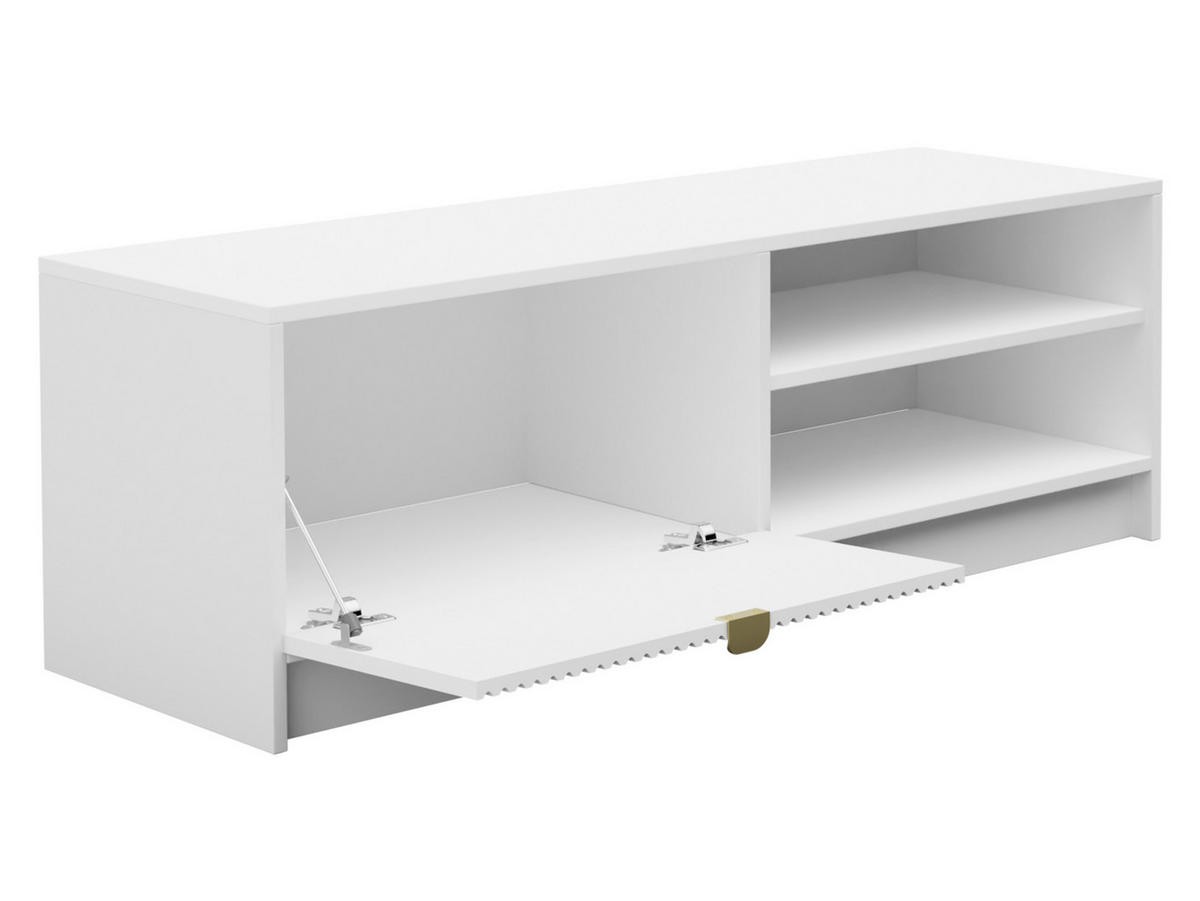 TV-ELEMENT Tireno - Goldfarben/Weiß, Holzwerkstoff/Metall (120/40/40cm) - MIRJAN24