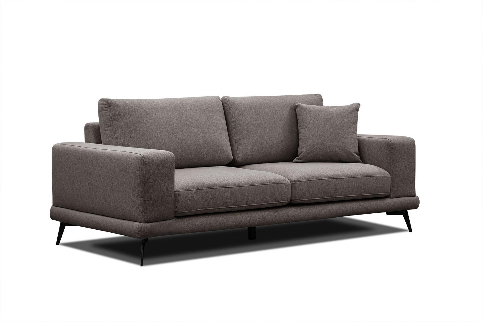 SOFA MEDIOLANE 2,5-Sitzer, braun - Braun, Holzwerkstoff/Textil (203/87/96cm) - Courtois Laville