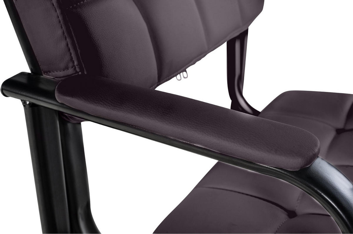 ARMLEHNENSTUHL Lederlook Braun - Braun, Textil/Metall (59/84/58cm) - CLP