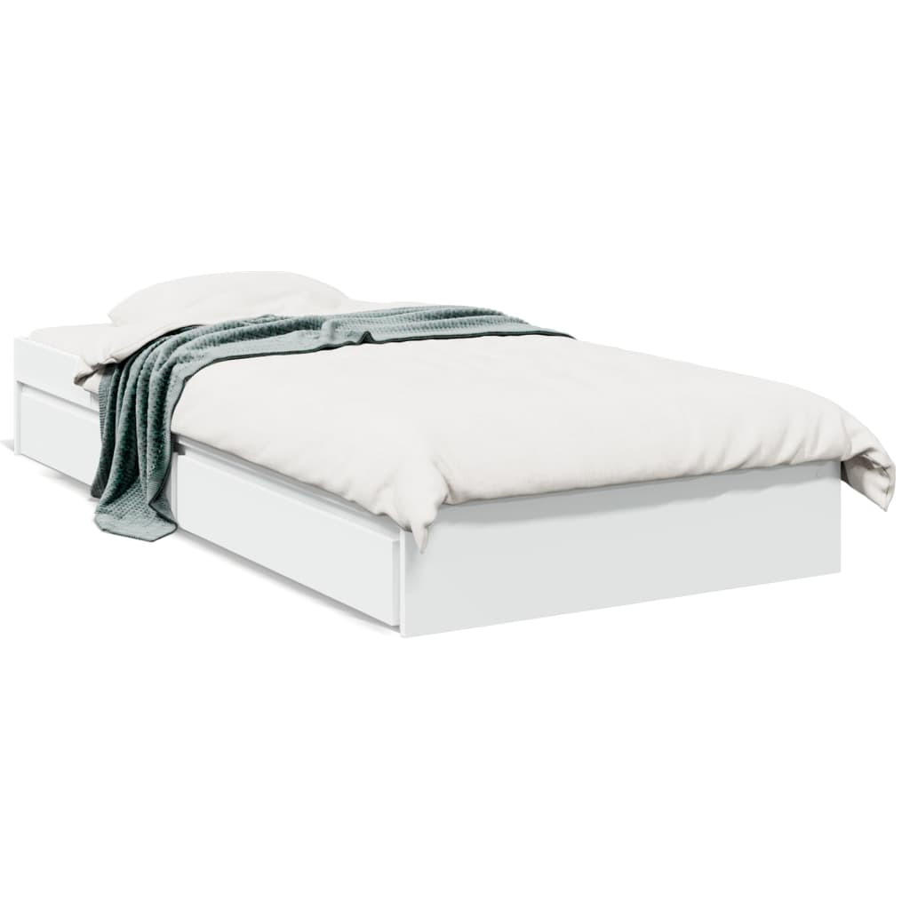 BETTGESTELL Mit Schubladen Weiss 90/200 Cm Holzwerkstoff - Weiß, Holzwerkstoff (90/200cm) - vidaXL