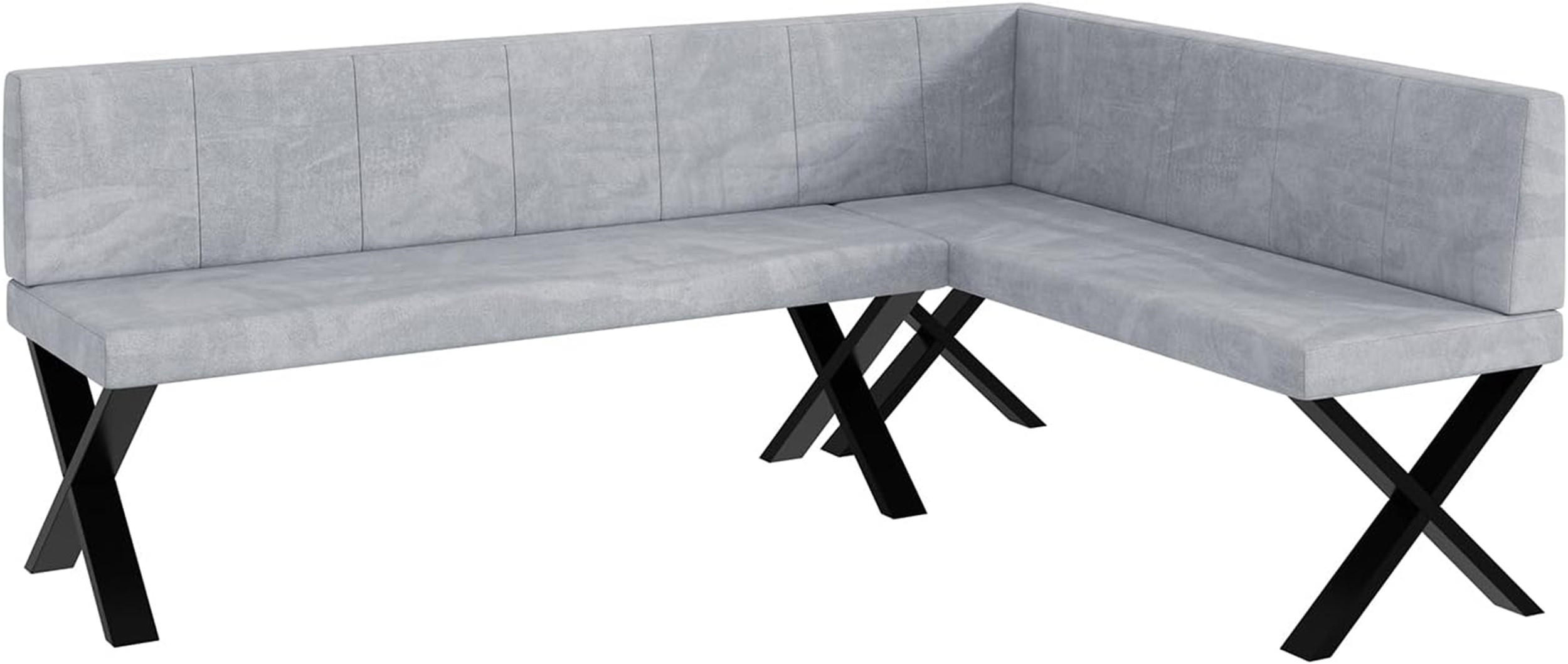 ECKBANK PETER_X - Hellgrau, Textil (142/196cm) - Meblini