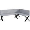 ECKBANK PETER_X - Hellgrau, Textil (142/196cm) - Meblini