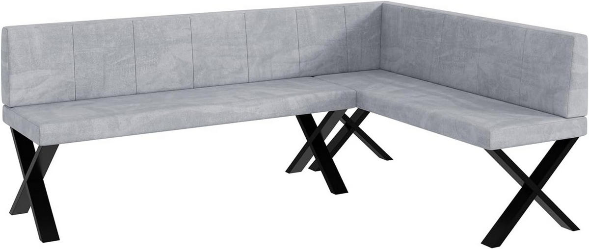 ECKBANK PETER_X - Hellgrau, Textil (142/196cm) - Meblini