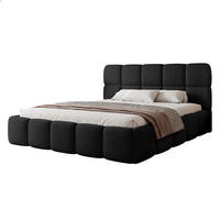 POLSTERBETT CERETTO 160x200 cm Schwarz Velours (Stoff Jasmine 100) - mit Bettkasten und Holzlattenrost - Schwarz, Holzwerkstoff/Textil (160/200cm) - Ravio