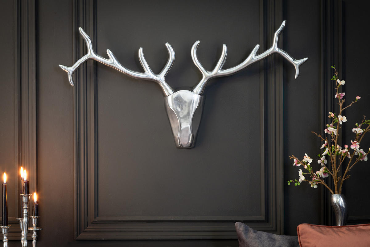 DEKORATION MATADOR Metall Silber 70 cm - Silberfarben, Metall (70/58/18cm) - riess-ambiente
