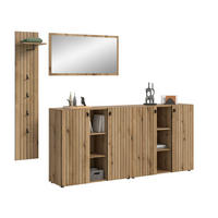 GARDEROBEN-SET STATION 4-tlg. (B/H/T: ca. 258/192/37 cm) in Evoke Oak Nachbildung/Evoke Oak Nachbildung - Eichefarben, Holzwerkstoff (258/192/37cm)