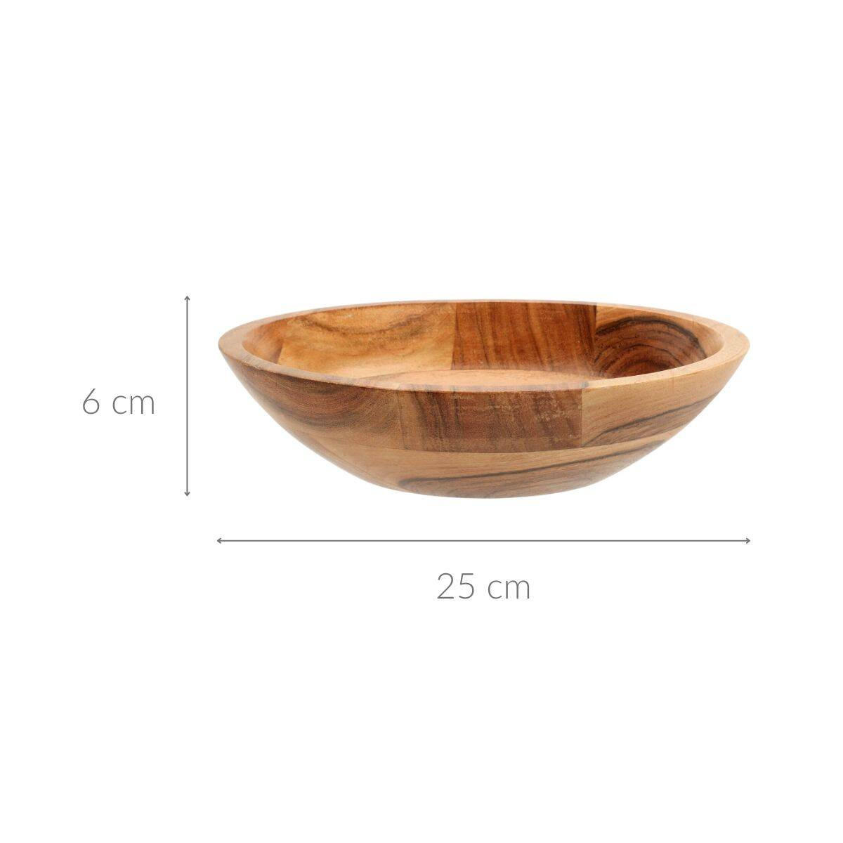 SCHALE Akazienholz 25/6 cm - Braun, Holz (6cm)