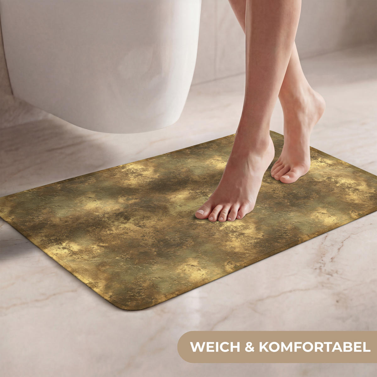 WC PŘEDLOŽKA Antique - metalický vzhled - Gold 60x40 cm - zlatá, textil/plast (60/1cm) - OnlyWow