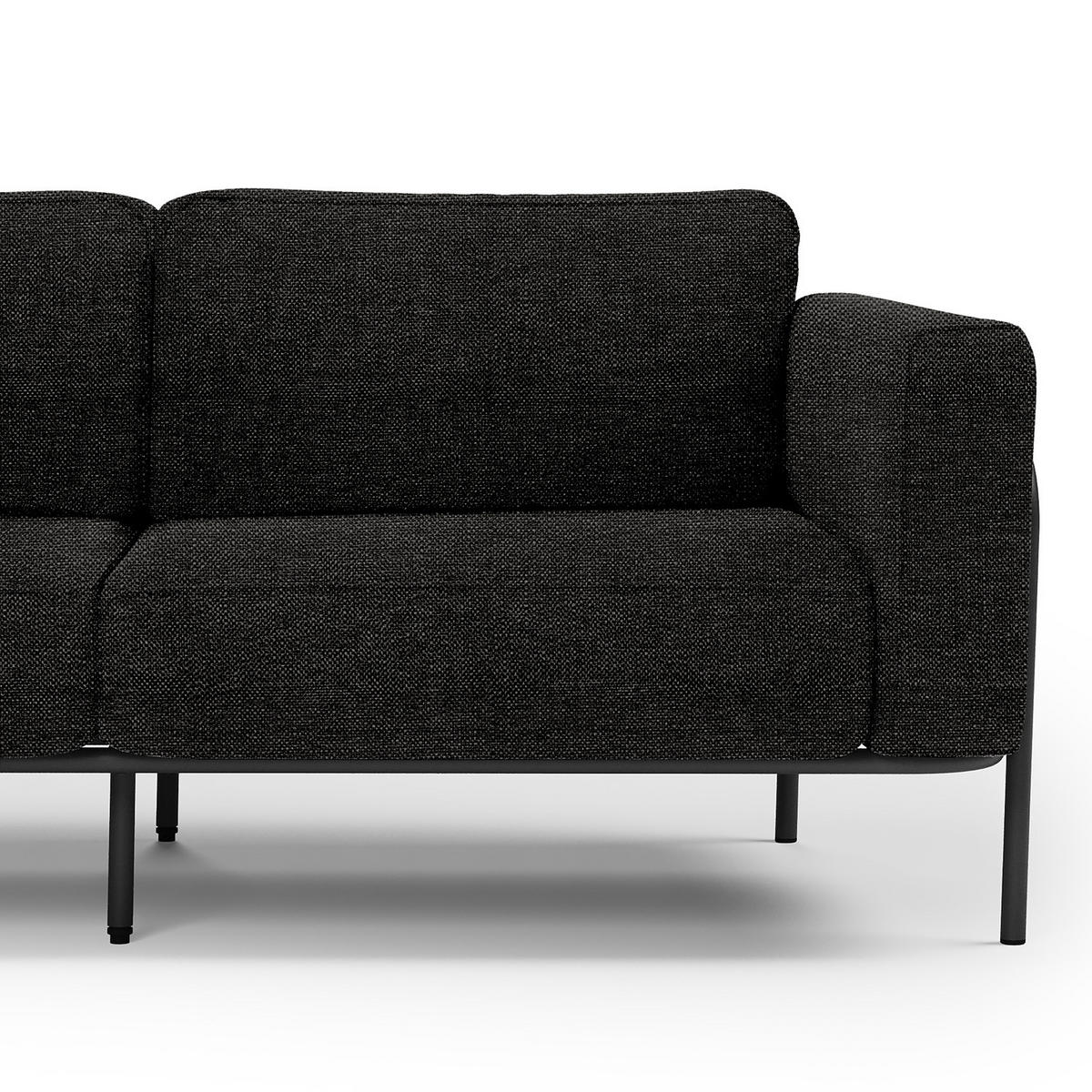 OUTDOOR-ECKSOFA - Schwarz, Textil/Metall (247/76/247cm) - home24