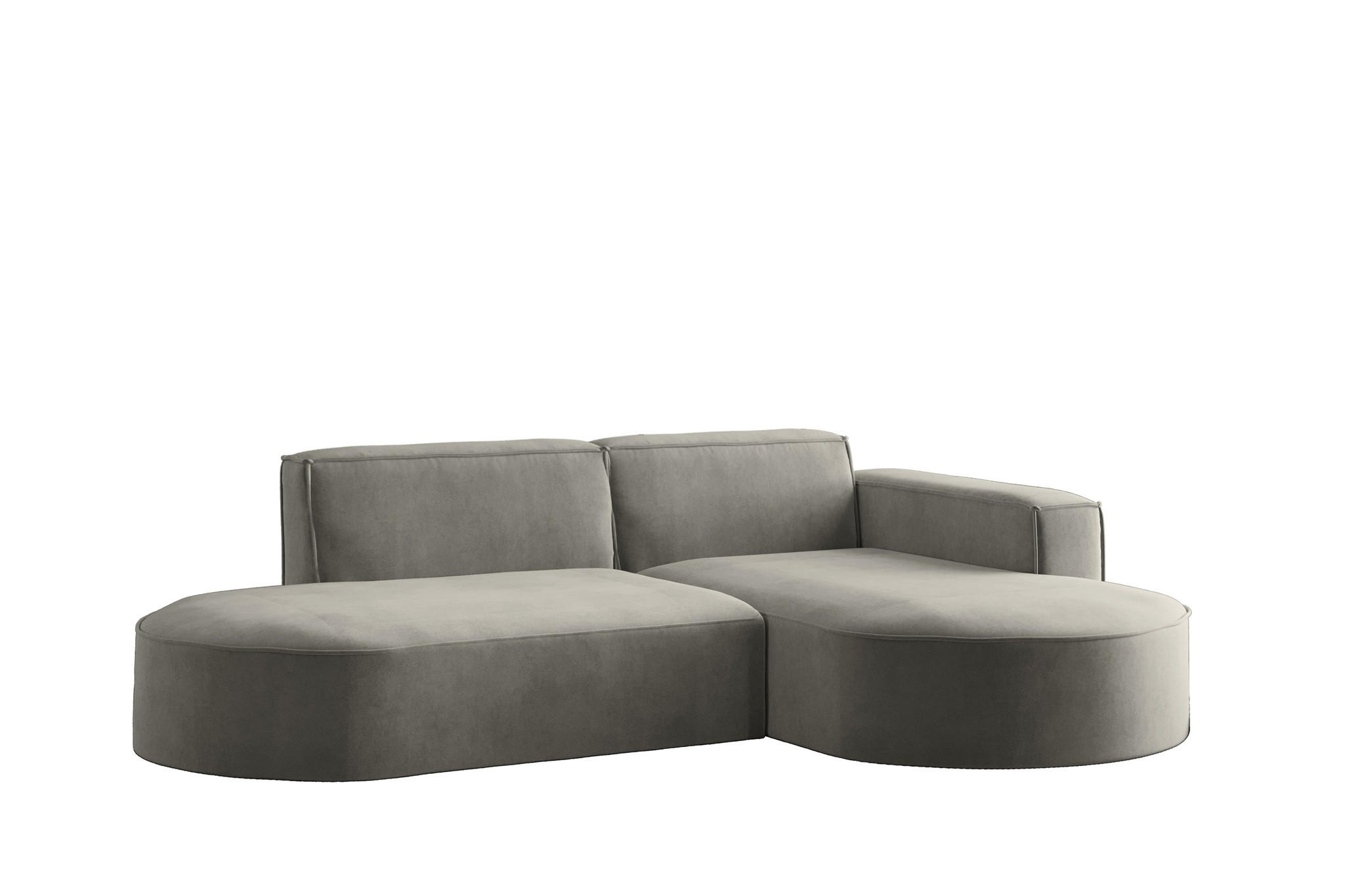 ECKSOFA Palma Xs In Noel - Grau, Holzwerkstoff/Textil (236/165cm) - Fun Möbel