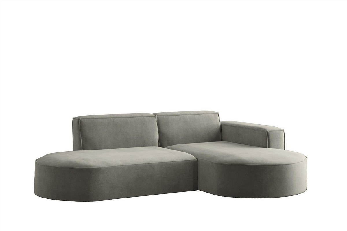 ECKSOFA Palma Xs In Noel - Grau, Holzwerkstoff/Textil (236/165cm) - Fun Möbel