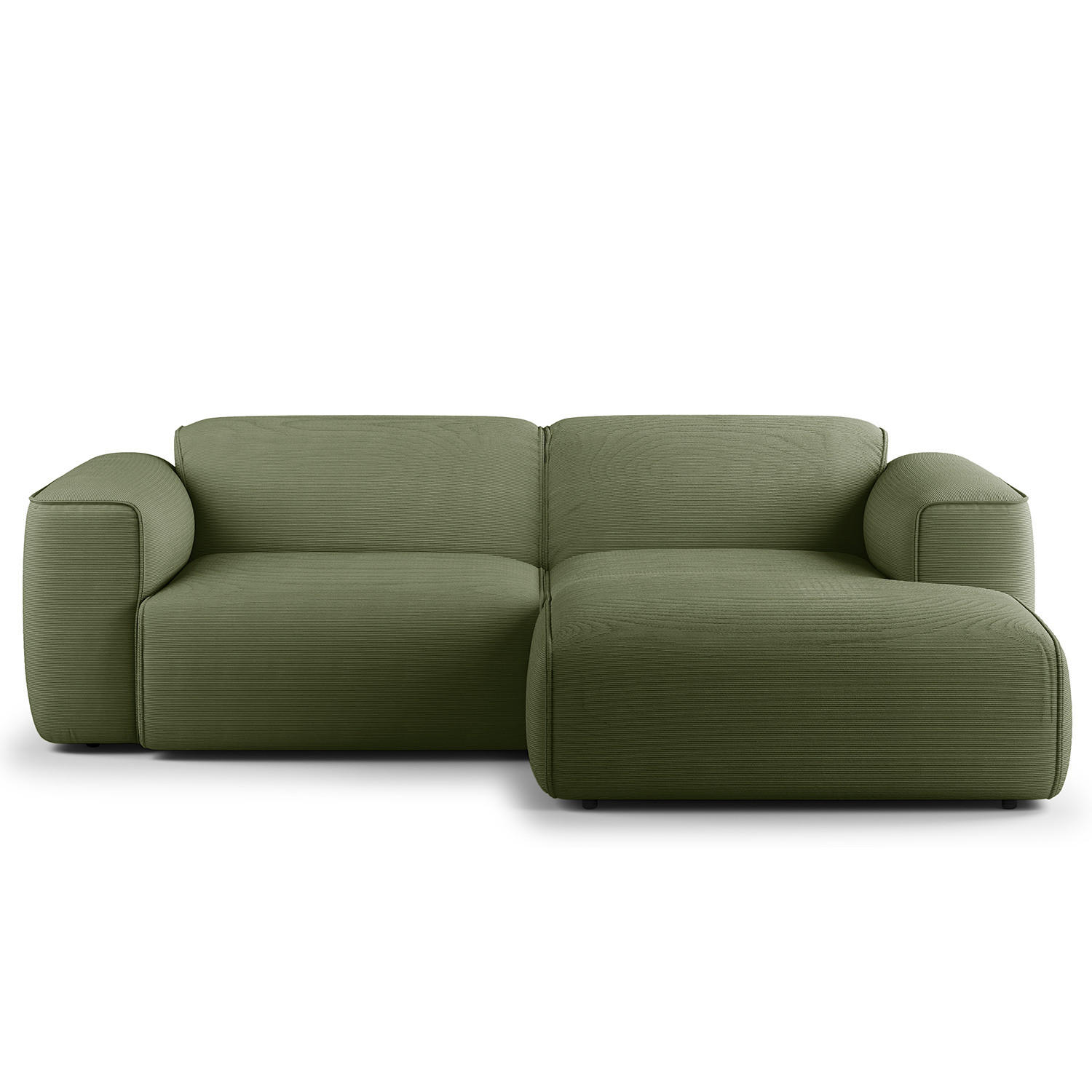 ECKSOFA mit XL-Longchair - Schwarz/Grün, Textil (260/171cm) - home24