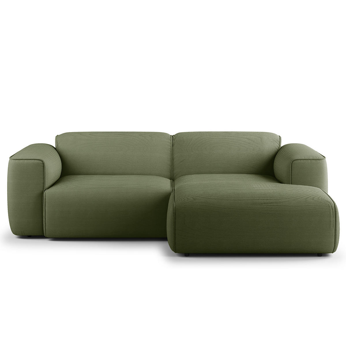 ECKSOFA mit XL-Longchair - Schwarz/Grün, Kunststoff/Textil (260/171cm) - home24