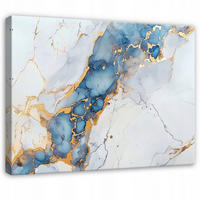 WANDBILD XXL Abstrakt Marmor Blau Gold Modern Wohnzimmer 60x40 - Grau, Holzwerkstoff (60/40cm) - Wallarena