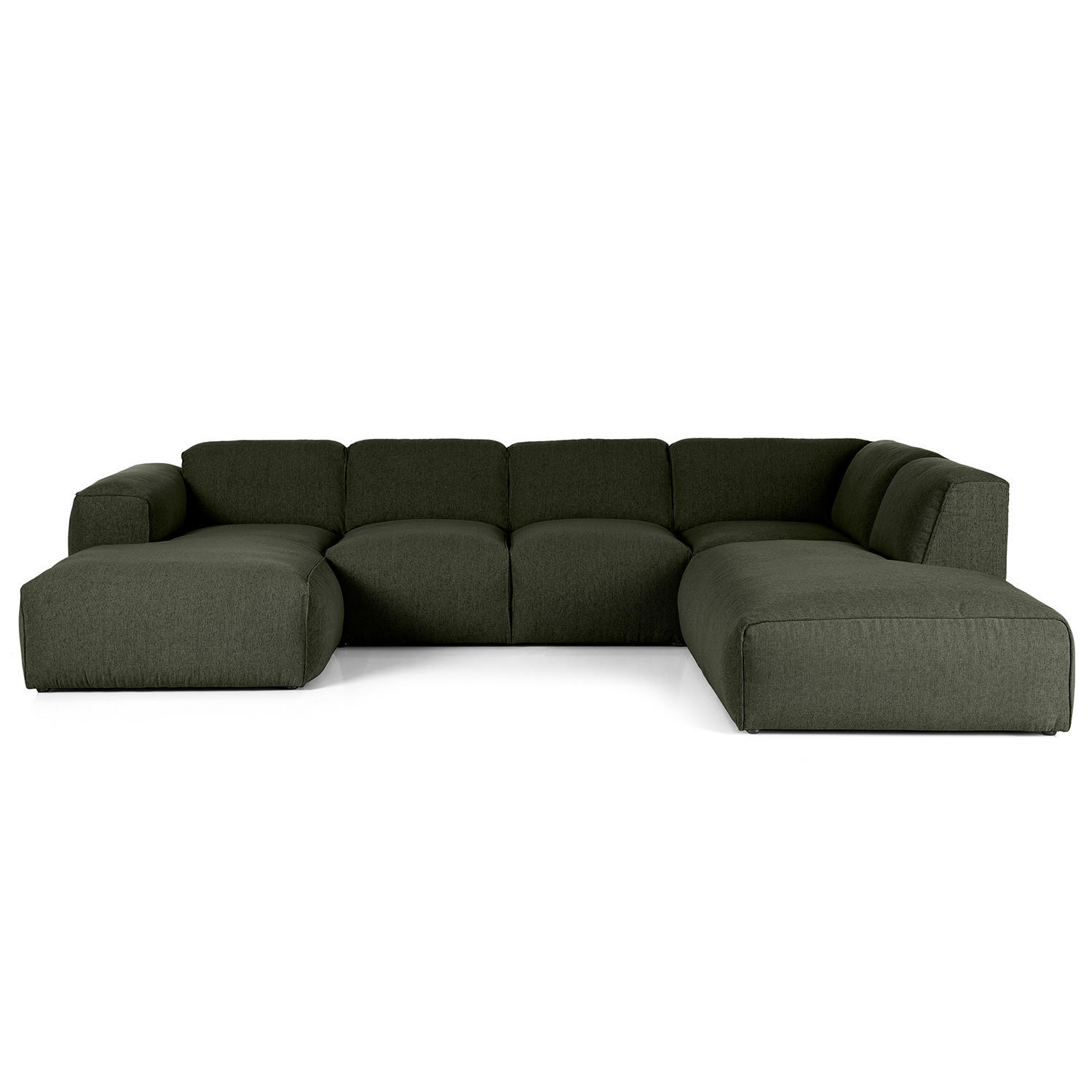 WOHNLANDSCHAFT mit Longchair - Schwarz/Grau, Kunststoff/Textil (325/71/235cm) - home24