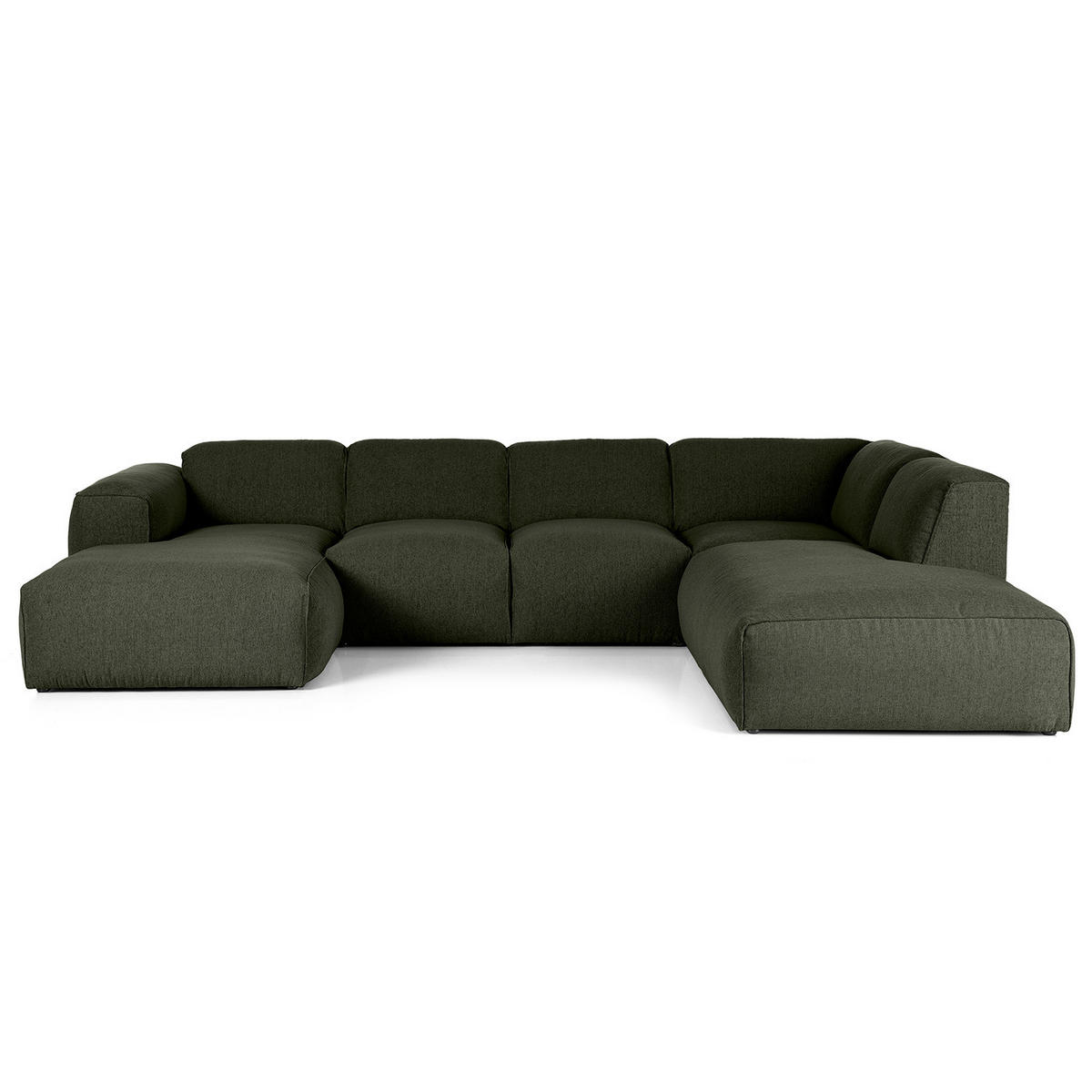 WOHNLANDSCHAFT mit Longchair - Schwarz/Grau, Kunststoff/Textil (325/71/235cm) - home24