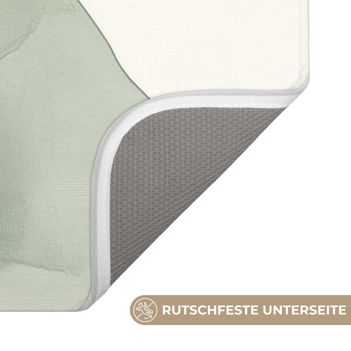KÚPEĽŇOVÁ PREDLOŽKA Japandi - Abstraktné - Zelené 90x60 cm - zelená, textil/plast (90/60cm) - OnlyWow