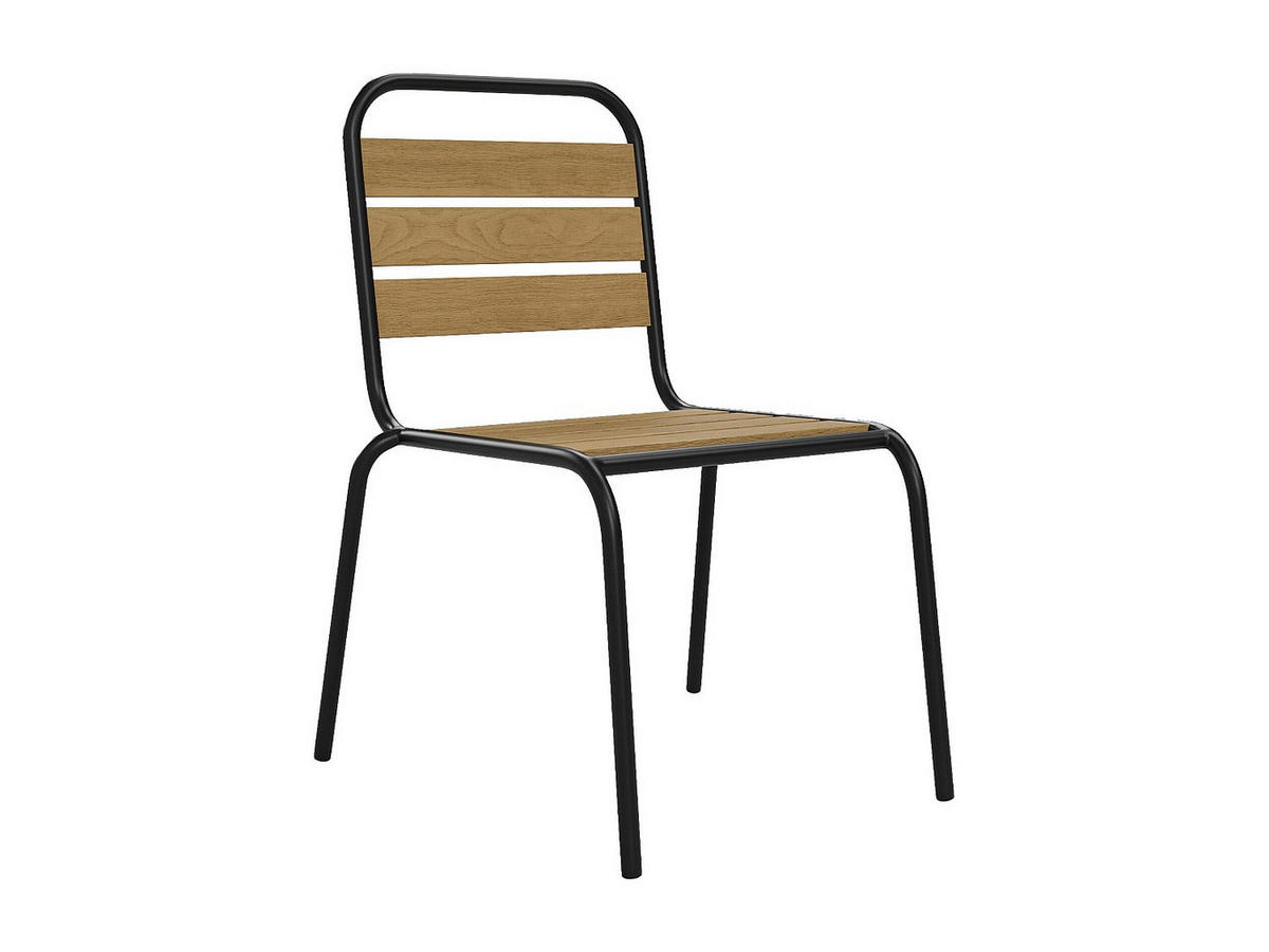 2-TEILIGES Gartenstuhl-Set - 51 x 59,5 cm - Metall - Schwarz - Lylios - Schwarz, Metall (51/80/59.5cm) - Vente-Unique