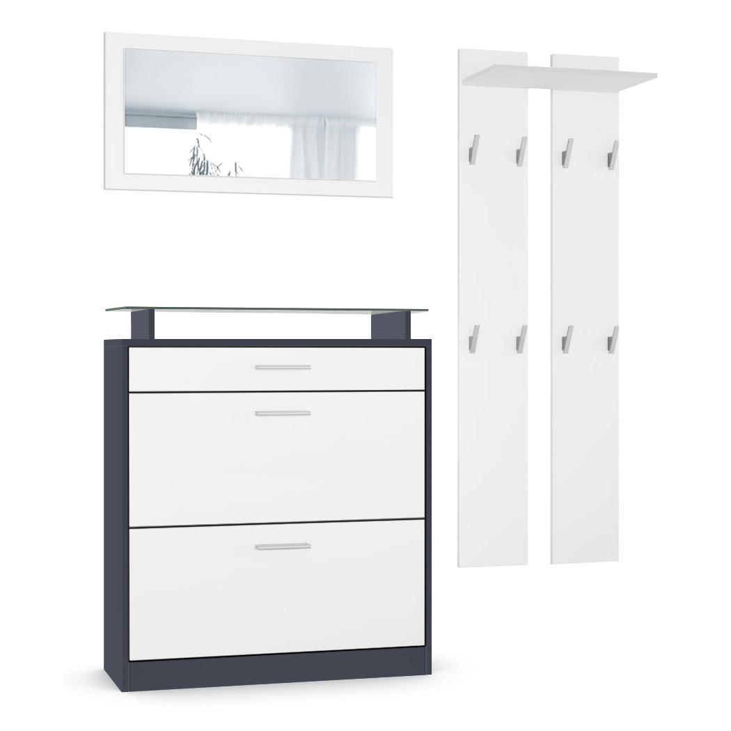 GARDEROBE Loret Front in Weiß matt - Weiß, Holzwerkstoff (180/200/23cm) - Vladon