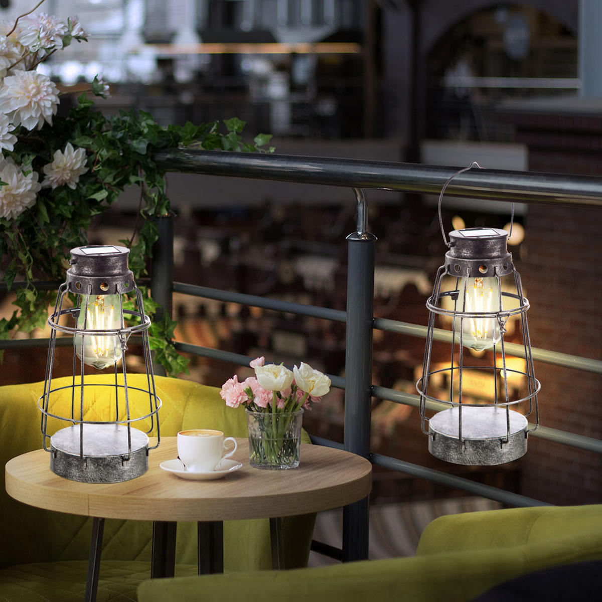 LED Außenleuchte Metall Silber 2er Set - Silberfarben, Metall (16/16/27cm) - Nowa