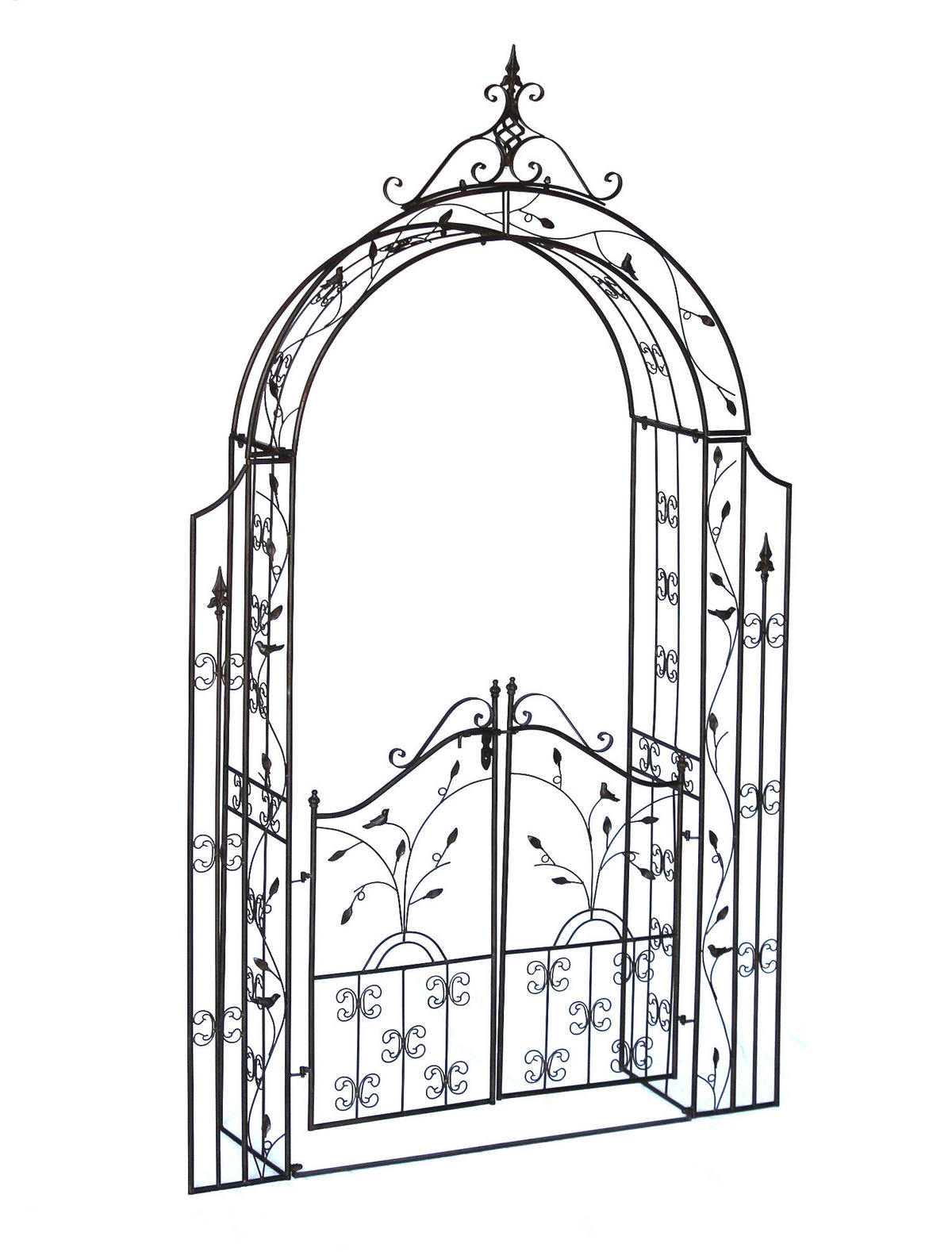 ROSENBOGEN mit Tür Metall Braun 18604 - Braun, Metall (145/250/30cm) - DanDiBo