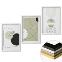 WANDBILDER 3er-Set - 40x60 cm Weißer Rahmen - Abstrakte Formen und Farben - Weiß, Kunststoff (40/60cm) - ArtPrintCave