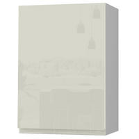 HÄNGESCHRANK Florence W2/50 Grau / RAL 1013 perlweiß HG 50 / 32,5 / 72cm - Türanschlag rechts - Weiß Hochglanz/Weiß, Holz/Holzwerkstoff (50/72/32.5cm) - Feldmann-Wohnen