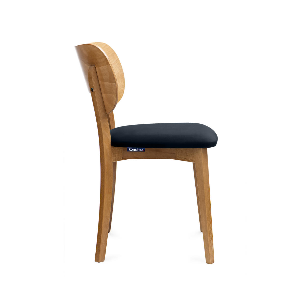 ESSZIMMERSTÜHLE LYCO (2er-Set), marineblau / Eiche hell - Blau/Eichefarben, Holz/Buchenholz (47/81/45cm) - KONSIMO®