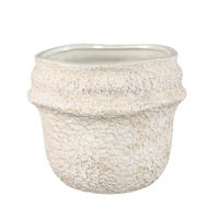 TOPF Mauvi Beige 19.5/19.5/17cm - Creme, Keramik (17cm) - PTMD Collection