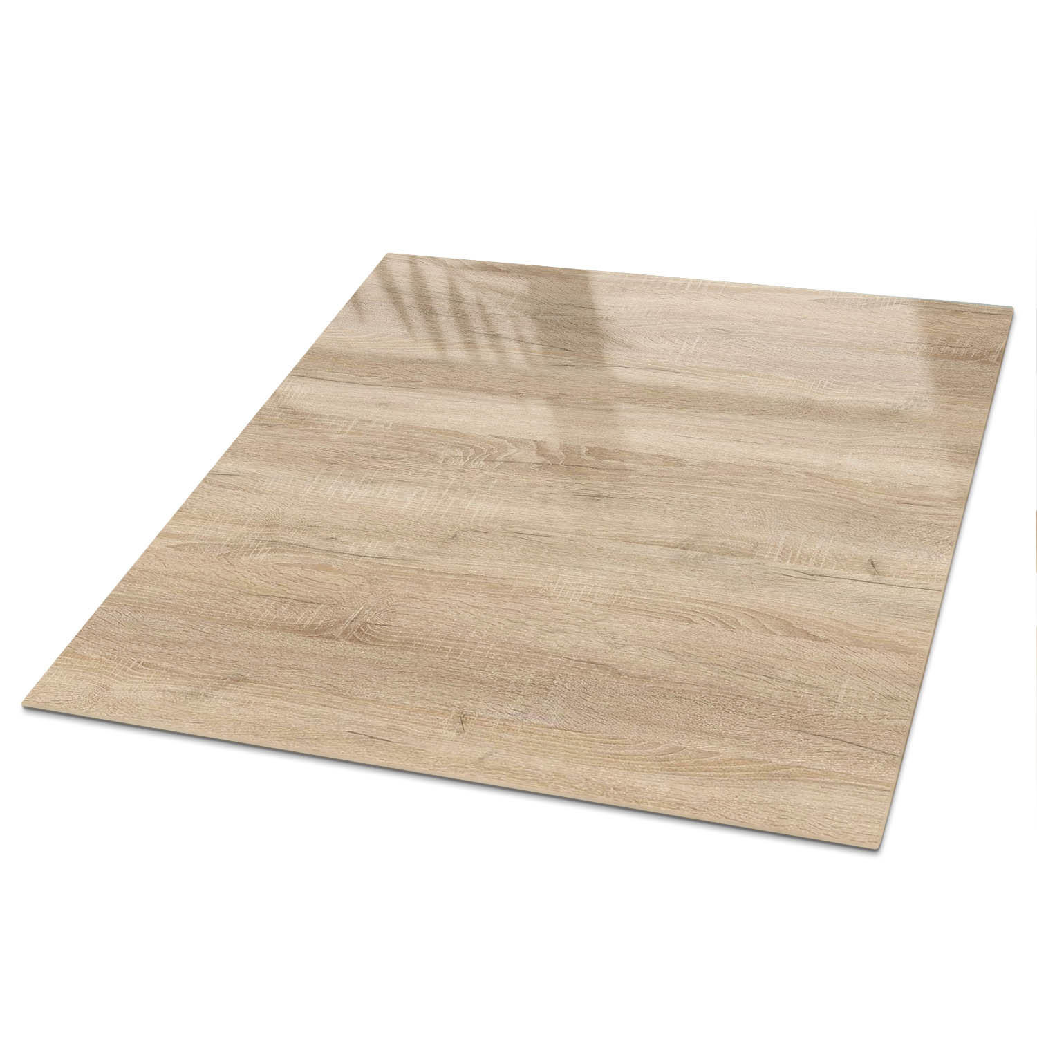 TISCHPLATTE 50x50 cm – Holzstruktur - Weiß, Glas (0.4/50/50cm) - Wallfluent