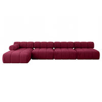 ECKSOFA modulares Sofa Razon-L3 - 380x160x70 cm Bordeauxrot Velours - Bordeaux, Holzwerkstoff/Textil (380/160cm) - ALTDECOR