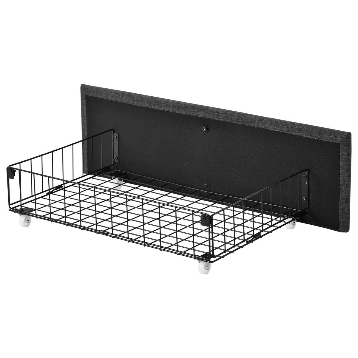 POLSTERBETT 140/200 cm in Grau Leinen mit Vier Schubladen - Grau, Textil/Metall (140/200cm) - KOMHTOM