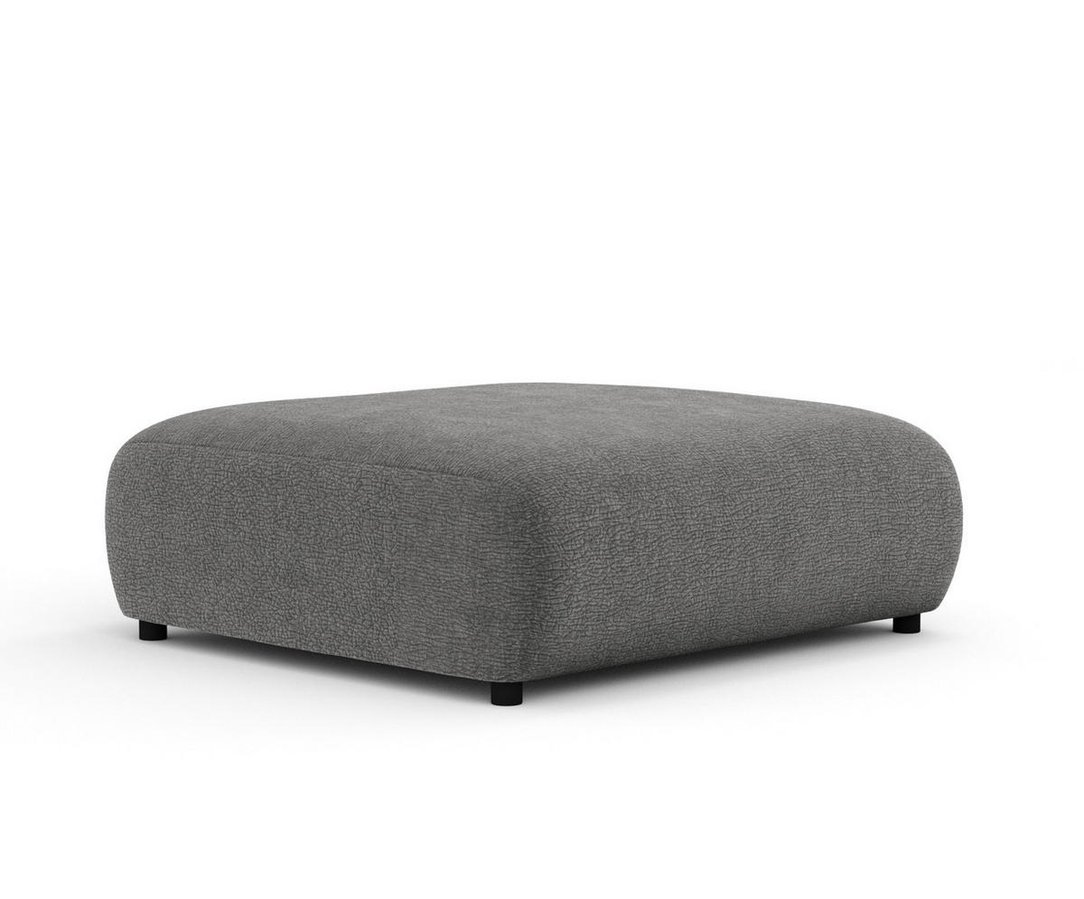 POUF L Zanzibar Grau Chenille - Schwarz/Grau, Holz/Holzwerkstoff (110/37/110cm) - Maison de Reve