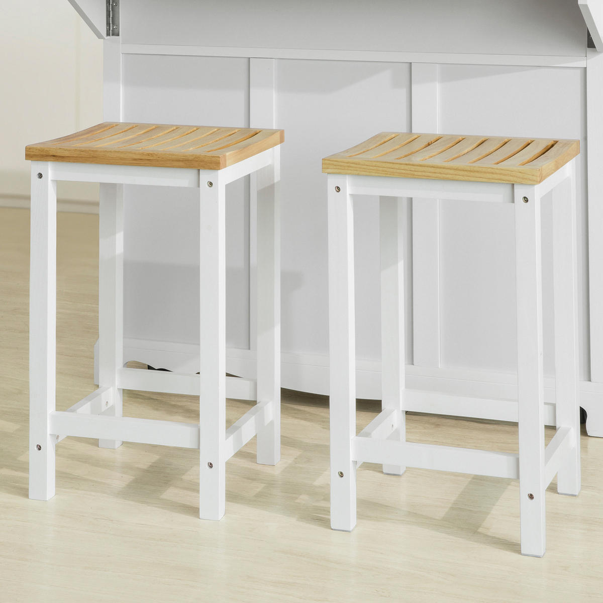 2ER Set KÜCHENSTUHL - Weiß, Holz/Holzwerkstoff (35/61/35cm) - SoBuy