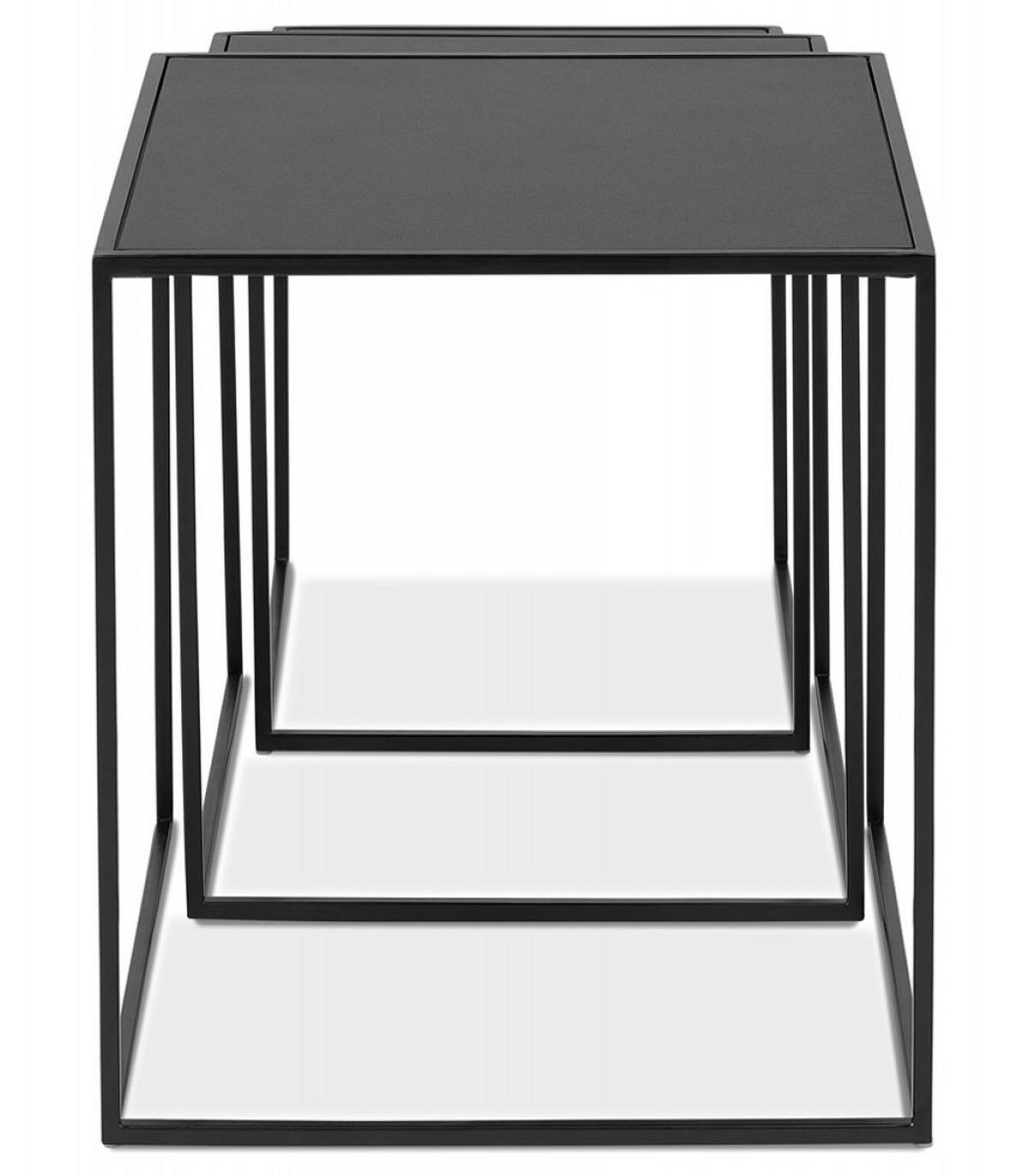 BEISTELLTISCH-SET Schwarz Holz Metall Stapelbar 50x50x50 45x45x45 40x40x40 cm - Schwarz, Holz/Metall (50/50/50cm) - KADIMA DESIGN