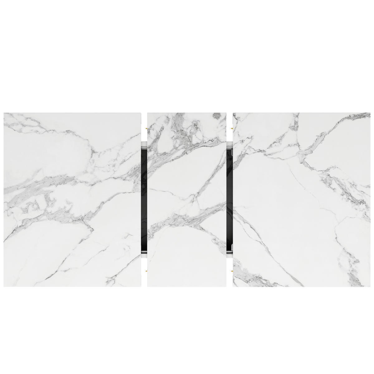 ESSTISCH AUSZIEHBARER Weiß Marmoroptik mit Ausziehfunktion & Sternfuß - Weiß, Holzwerkstoff/Metall (80/120/66.1cm) - Urban Meuble