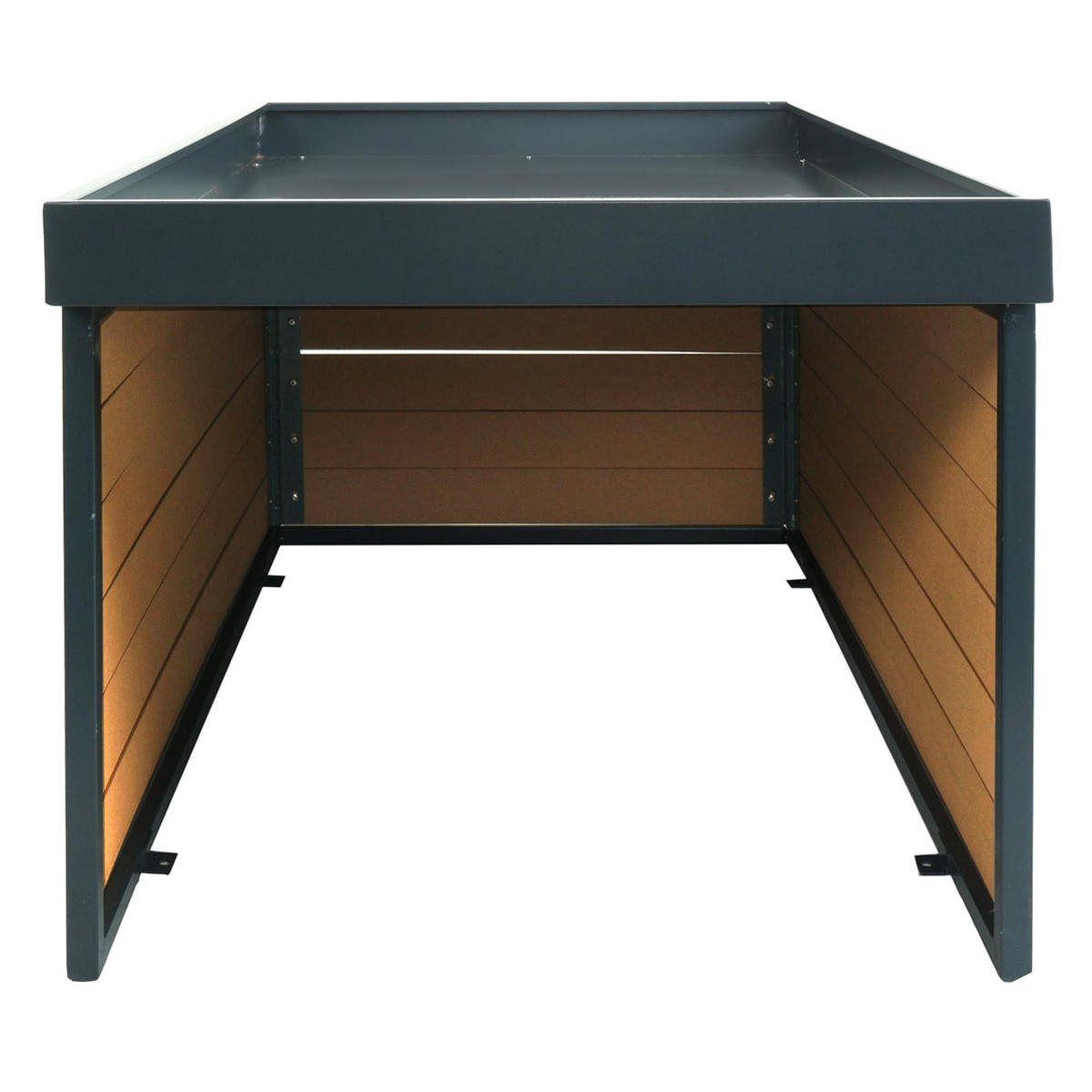 MÄHROBOTER-GARAGE XL mit Pflanzkasten 47x70x94cm Eiche-Optik - Braun, Metall (70/47/94cm) - PROREGAL