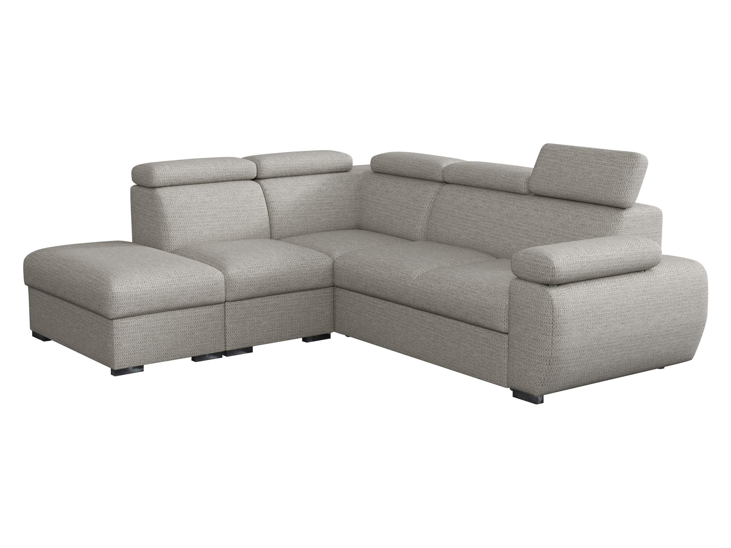 ECKSOFA Boston 2RR1P, Seite: Links PUFAP+R+1P(65)+2R - Silberfarben, Holz/Textil (260/230cm) - MIRJAN24