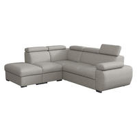 ECKSOFA Boston 2RR1P, Seite: Links PUFAP+R+1P(65)+2R - Silberfarben, Holz/Textil (260/230cm) - MIRJAN24