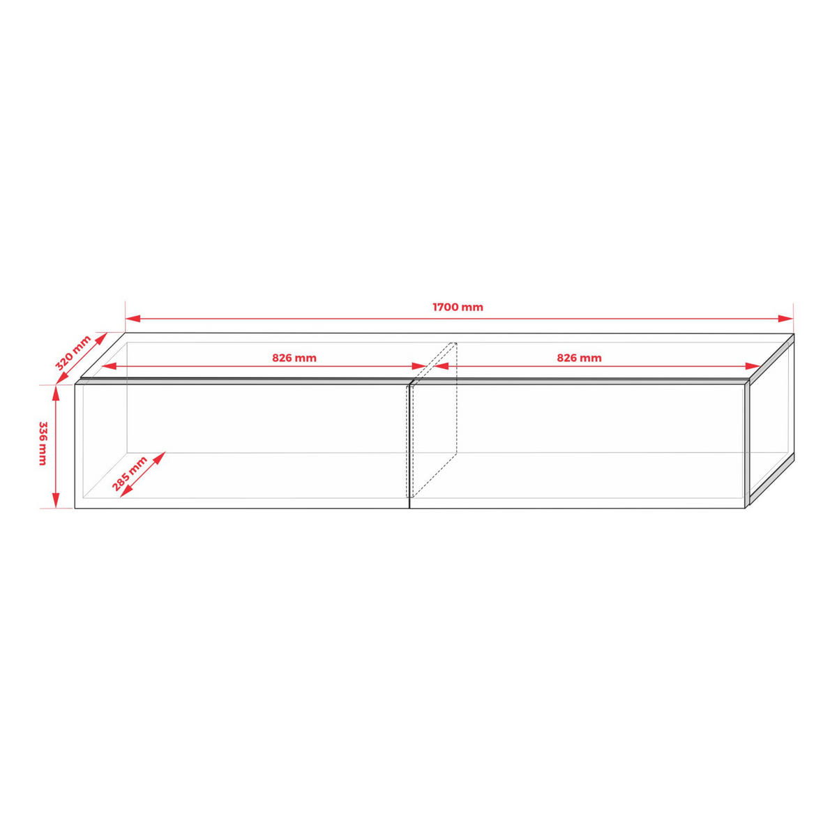 TV-SCHRANK : Ziegelrot, 170 x 34 x 32 cm - Rot, Holzwerkstoff (170/34/32cm) - 3XE LIVING