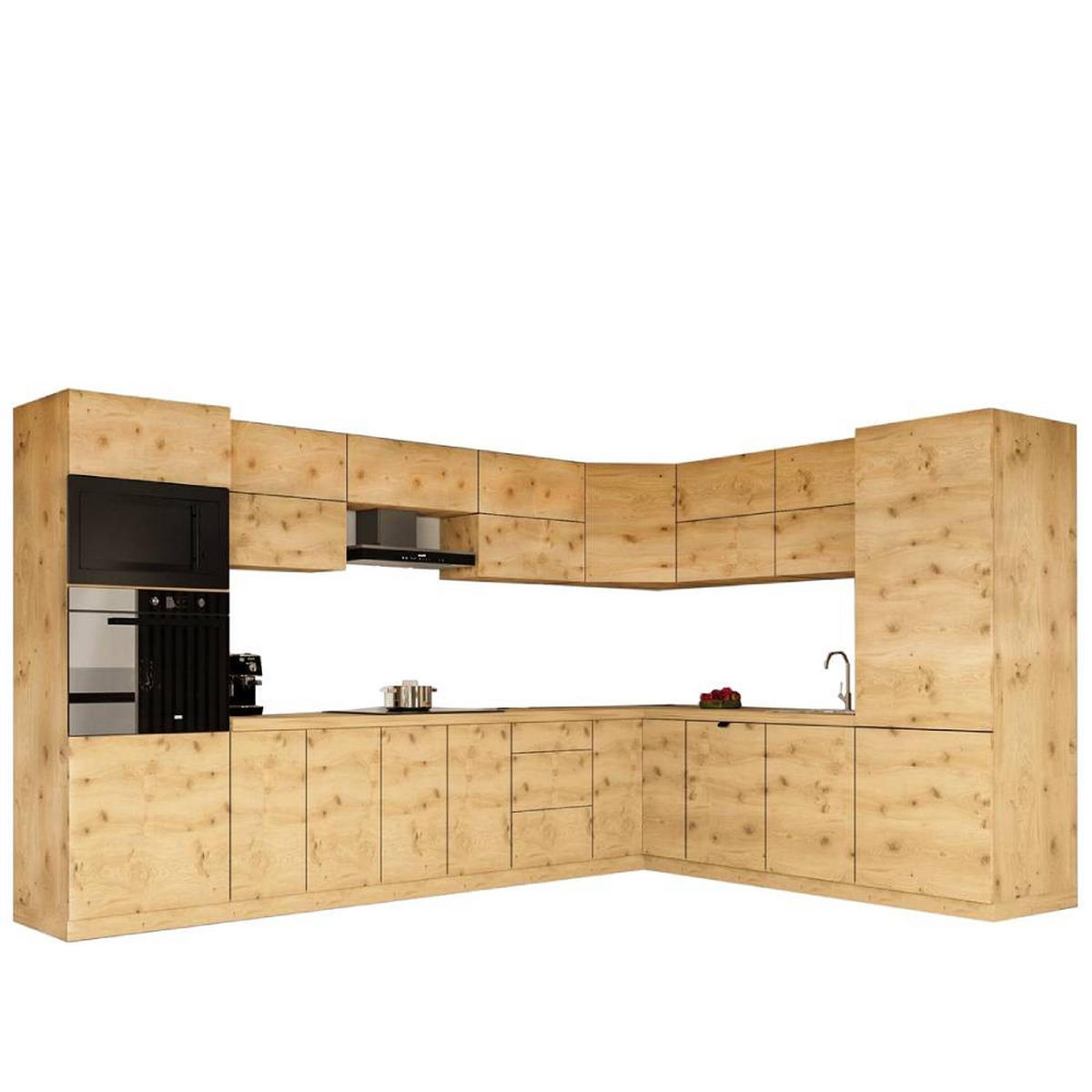 WINKELKÜCHE 360cm x 260cm- Langen KL11-M360 - in Artisan Eiche - Eiche Artisan, Holz (620/212/58cm)