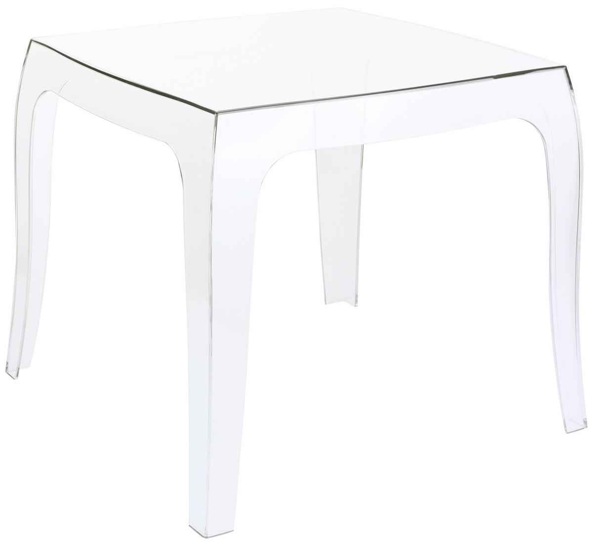 GARTENTISCH eckig 51/51/43 cm Kunststoff transparent - Transparent, Kunststoff (51/51/43cm) - CLP